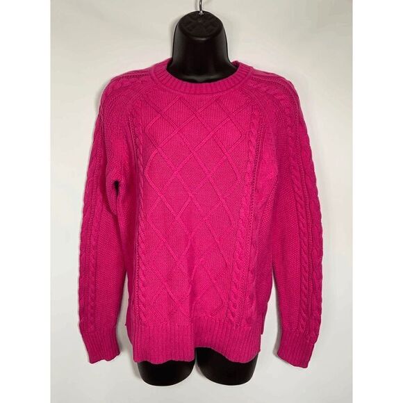 GAP Cable Knit Hot Pink Sweater - Picture 1 of 9